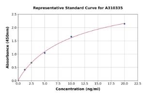 Representative standard curve for Human PiGF ELISA kit (A310335)