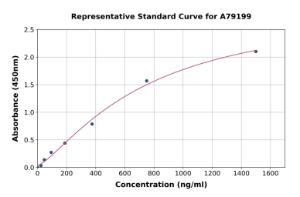 Representative standard curve for Human Complement Factor H ELISA kit (A79199)