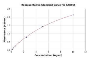 Representative standard curve for Human OGDH ELISA kit (A78565)