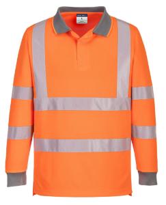 Eco Hi-Vis polo shirts, long sleeve, orange