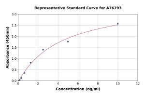 Representative standard curve for Human IL-2RG ELISA kit (A76793)