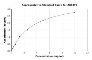 Representative standard curve for Rat Thymidine Kinase 1/TK1 ELISA kit (A80370)