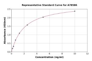 Representative standard curve for Human PCCB ELISA kit (A78586)