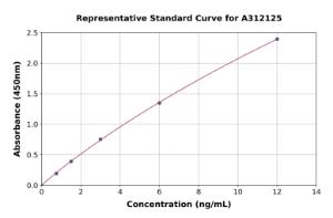 Representative standard curve for Human ST14 ELISA kit (A312125)