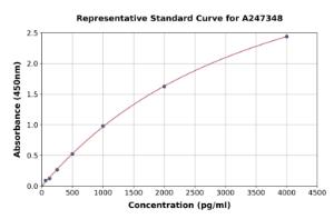 Representative standard curve for Human PAP ELISA kit (A247348)