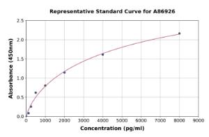 Representative standard curve for Rat Laminin ELISA kit (A86926)