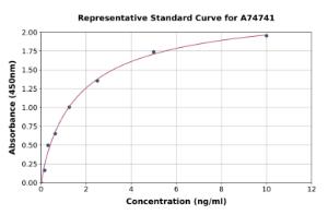 Representative standard curve for Mouse beta Catenin ELISA kit (A74741)