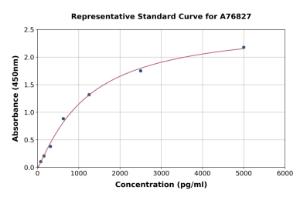 Representative standard curve for Human IRAKM ELISA kit (A76827)