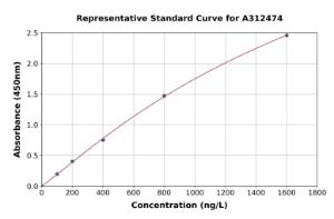 Representative standard curve for Human LILRA5 ELISA kit (A312474)