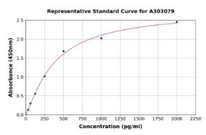 Representative standard curve for Human CHD8 ELISA kit (A303079)