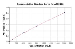 Representative standard curve for Human alpha Tubulin ELISA kit (A312476)