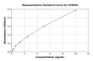 Representative standard curve for Human AKT1 ELISA kit (A78636)