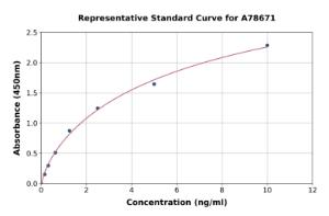 Representative standard curve for Human DPL ELISA kit (A78671)