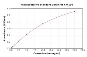 Representative standard curve for Human Dopamine D2 Receptor ELISA kit (A74190)