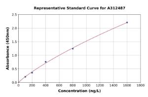 Representative standard curve for Human LARP1 ELISA kit (A312487)