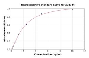 Representative standard curve for Human ROR gamma ELISA kit (A78744)