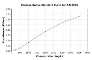 Representative standard curve for human myelin basic protein ELISA kit (A313236)