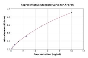 Representative standard curve for Human Ryanodine Receptor ELISA kit (A78756)