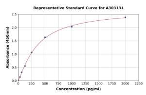 Representative standard curve for Human HRH1/H1R ELISA kit (A303131)