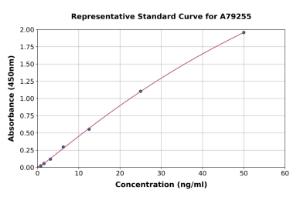 Representative standard curve for Human D Amino Acid Oxidase ELISA kit (A79255)