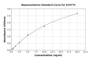 Representative standard curve for Human PERK ELISA kit (A74775)