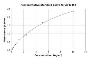 Representative standard curve for Human WISP2 ELISA kit (A303153)