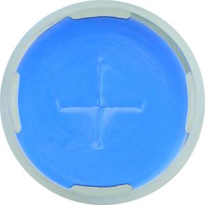 Snap ring closure, N 11, PE(hard),tr.,centre hole,silicone w./PTFE blue,cross-slit,1,0 mm