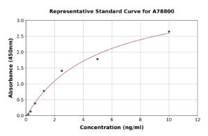 Representative standard curve for Rat Smad3 ELISA kit (A78800)