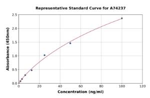 Representative standard curve for Human Ovalbumin Specific IgE ELISA kit (A74237)