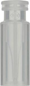 Snap ring/crimp vial,N 11, 11,6×32 mm, PP, integrated 0,2 ml glass insert