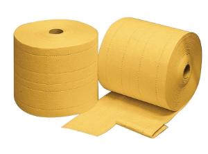 Absorbent rolls for chemical spillages