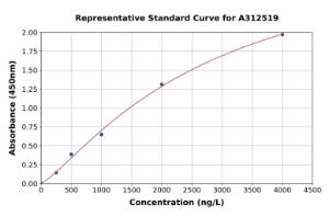 Representative standard curve for Human STEAP2 ELISA kit (A312519)