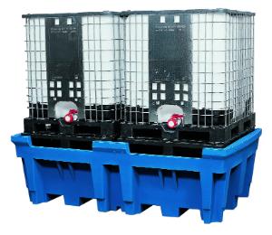 Pallets and sumps for IBC storage