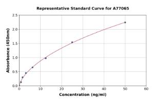 Representative standard curve for Human MTH1 ELISA kit (A77065)