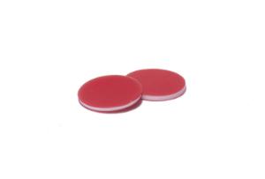 Septa, red PTFE/white silicone/red PTFE, 1,0 mm, 45° shore A