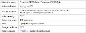 Azide reactive biotinylation reagents, EZ-Link™ Phosphine-PEG3-Biotin