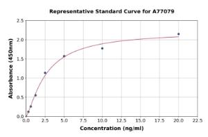 Representative standard curve for Human EBP1 ELISA kit (A77079)