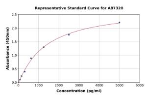 Representative standard curve for Mouse Wnt4 ELISA kit (A87320)