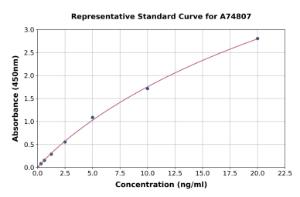 Representative standard curve for Human NMDAR2A ELISA kit (A74807)