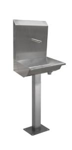 Station pedestal mounted mains operated wash trough