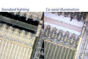 High magnification microscope with exchangeable caps, Edge