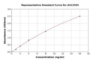 Representative standard curve for Human RIP2 ELISA kit (A312555)