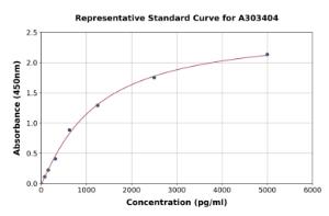 Representative standard curve for Mouse Jagged1 ELISA kit (A303404)