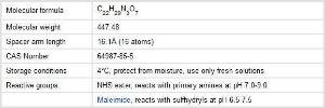 LC-SMCC (N-Succinimidyl 6-[[4-(N-Maleimidomethyl)cyclohexyl]carboxamido]hexanoate), Pierce™