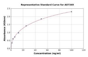 Representative standard curve for Chicken Ovalbumin ELISA kit (A87349)