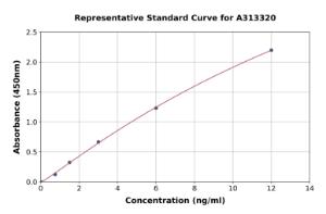 Representative standard curve for mouse DLL4 ELISA kit (A313320)