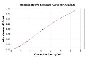 Representative standard curve for human DR6 ELISA kit (A313323)