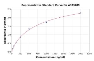 Representative standard curve for Mouse mlKL ELISA kit (A303489)