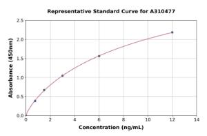 Representative standard curve for Mouse Cytokeratin 18 ELISA kit (A310477)