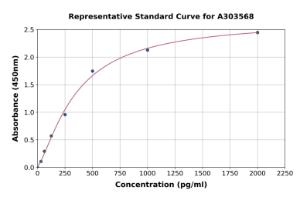 Representative standard curve for Mouse Axl ELISA kit (A303568)